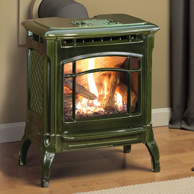 Hearthstone Stowe 8322 Cast Iron Direct Vent Gas Stove In Basil Enamel