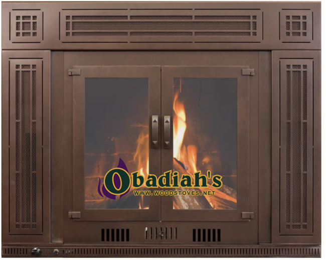 Obadiah's Fireplace Conversion Cookstove - red brown