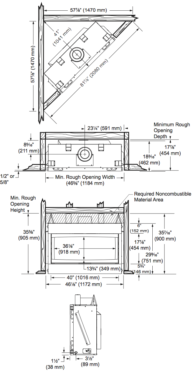 Majestic Echelon 42" Linear Direct Vent Gas Fireplace