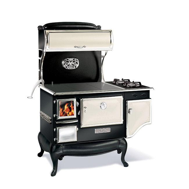 Elmira Fireview 1842-G 48" Wood Cookstove Gas Range.