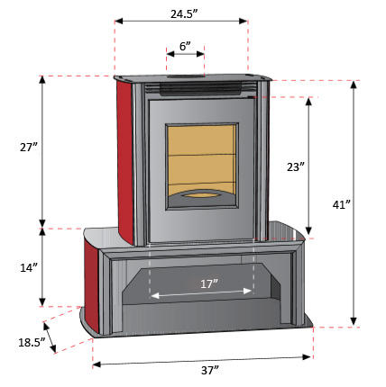 Fajardo Antartida Burdeos Wood Burning Stove