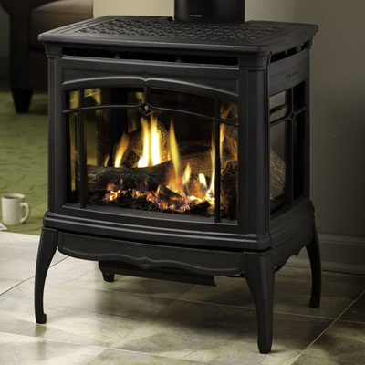 Hearthstone Bristol 8762 Cast Iron Direct Vent Gas Stove In Black Matte