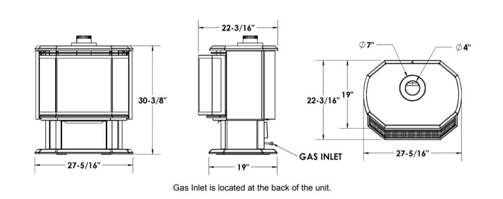 Kingsman FDV350 Direct Vent Gas Stove