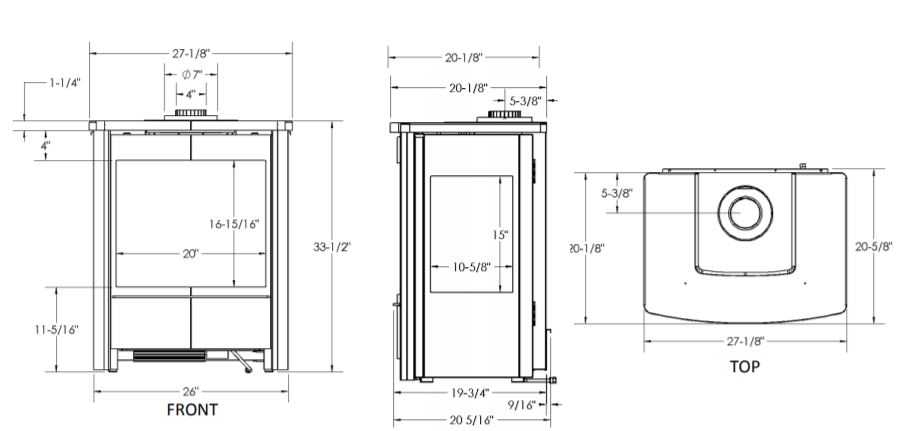 Kingsman FDV451 Direct Vent Gas Stove