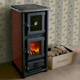 Guliver Wood Cook Stove by Guca- Burgundy