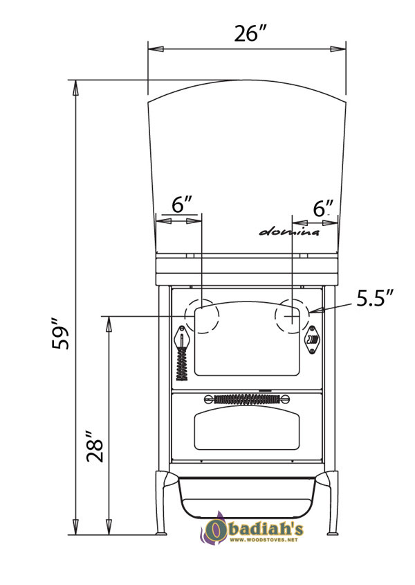 de Manincor Domina Wood Cookstove Outline